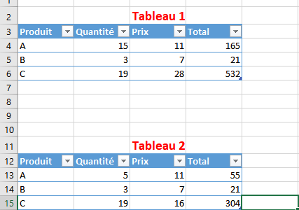 Formations EXCEL